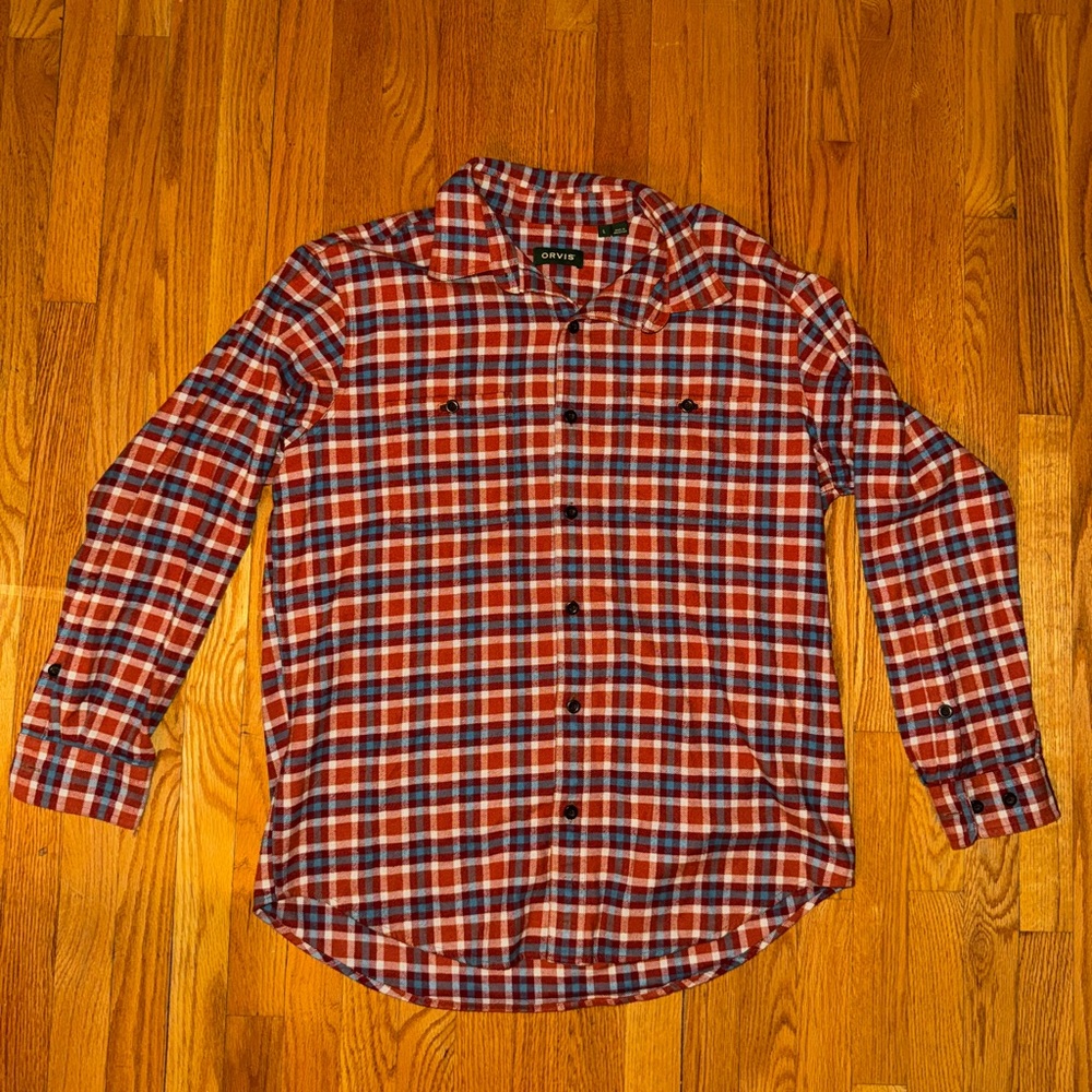 Orvis Orange and Blue Perfect Flannel Large